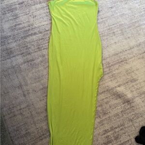 Vibrant Strapless Lime Dress